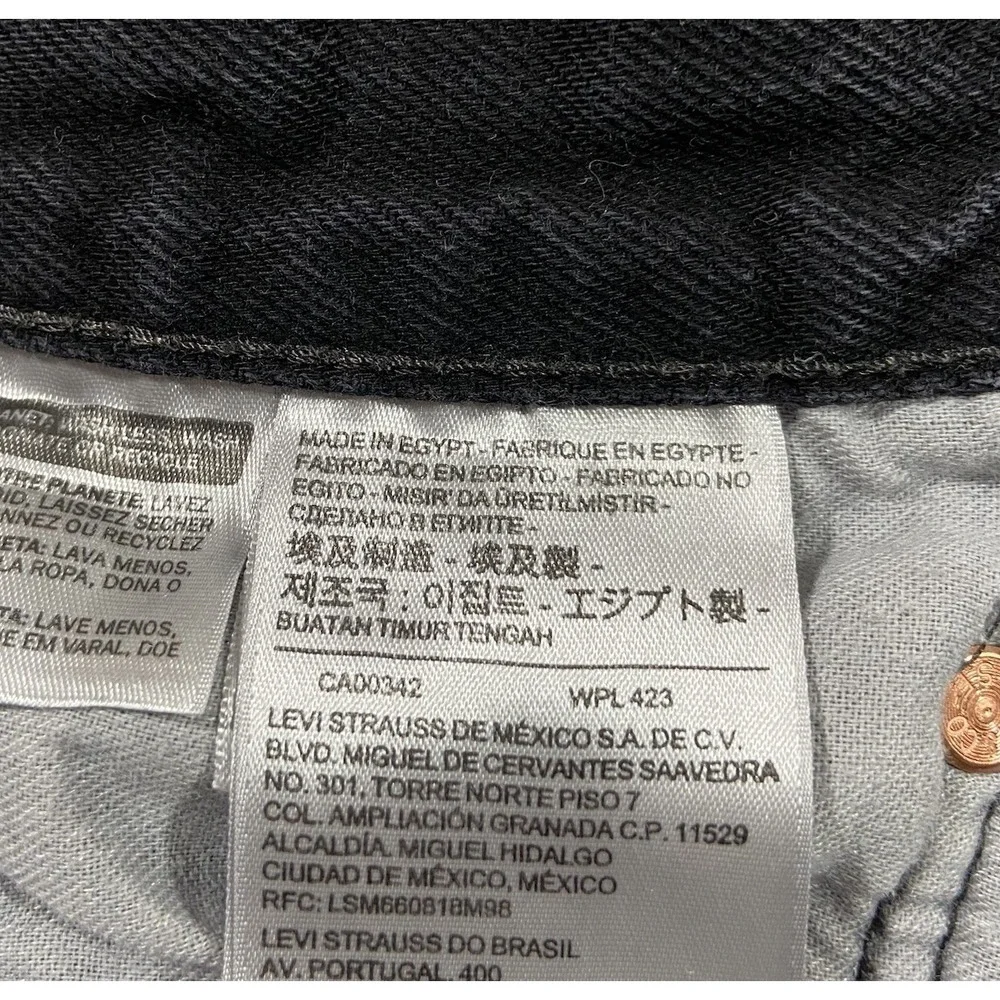 Levis 501 Jeans Men 34x30 Original Fit Straight Leg Faded Black Denim Button Fly